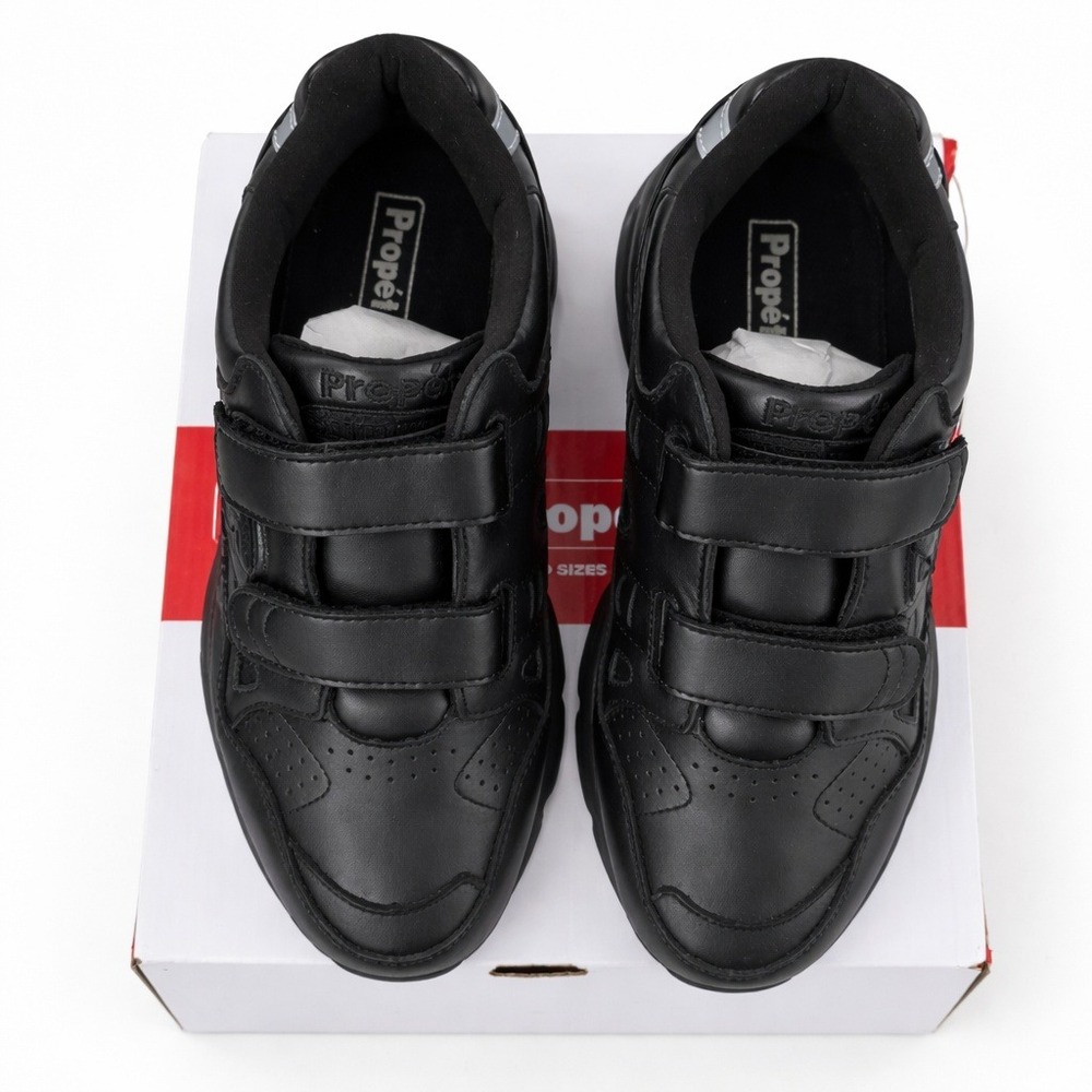 Propet Mens Stability Walker Strap Black Leather Sneakers M2035 Wide E Size 8.5 - Picture 2 of 5